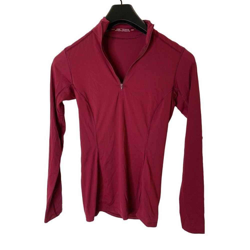 Arc'Teryx 1/4 zip jacket pullover maroon burgundy women's size XS